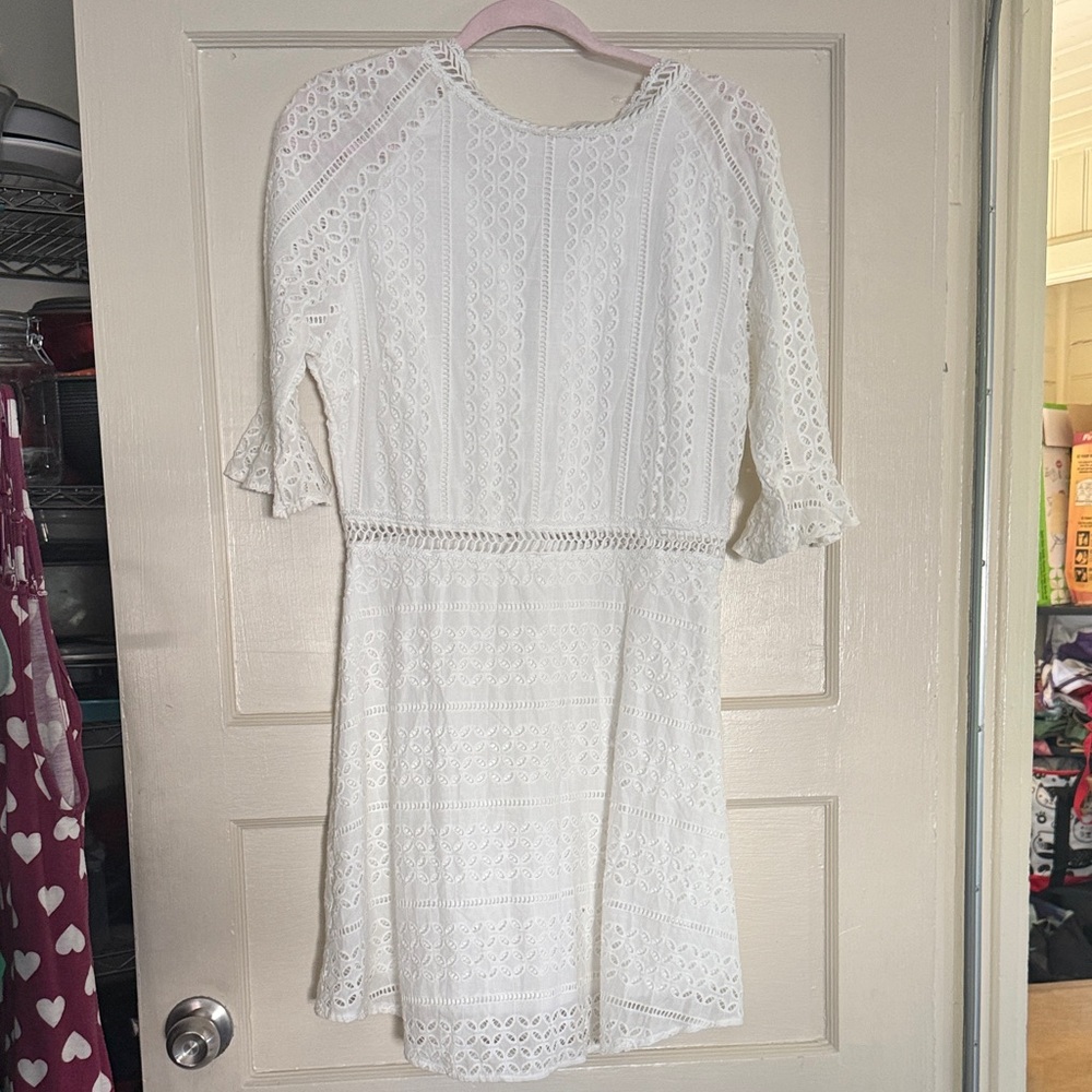 NWT SHEIN White Lace Boho Midi Dress
